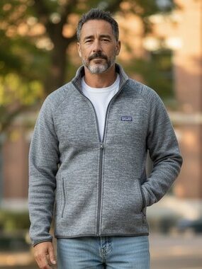 Patagonia better sweater zip up fleece jacket grey large